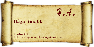 Hága Anett névjegykártya